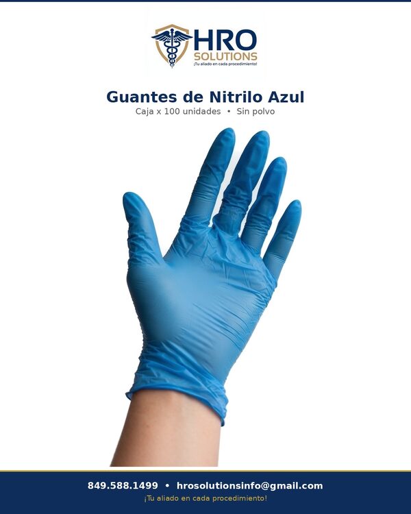 Guantes de nitrilo azul