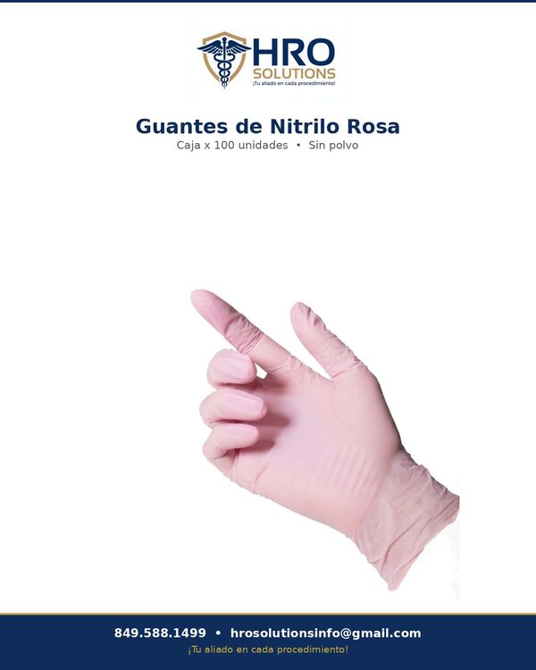 Guantes de nitrilo rosa