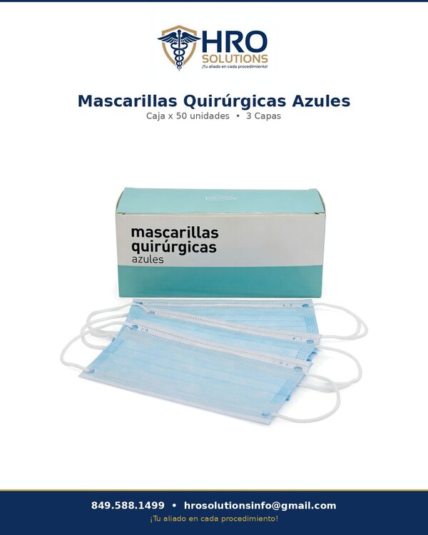 Mascarilla quirúrgica azul