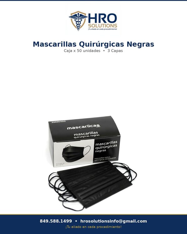 Mascarilla quirúrgica negra